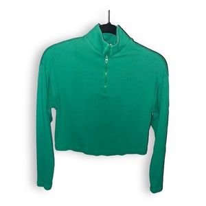 Garage Long Sleeve Crop Mock-Neck Top